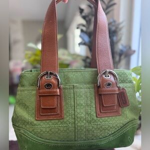 Coach Green 🍋‍🟩 Signature Soho & Suede Bag #F10927 💎